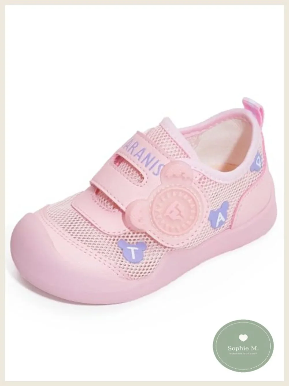 Baby Girls Barefoot Walking Shoes Breathable Hook & Loop Sneakers Toddler